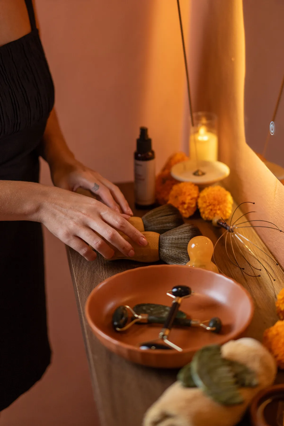 Massage crânien pendant une séance de Head Spa